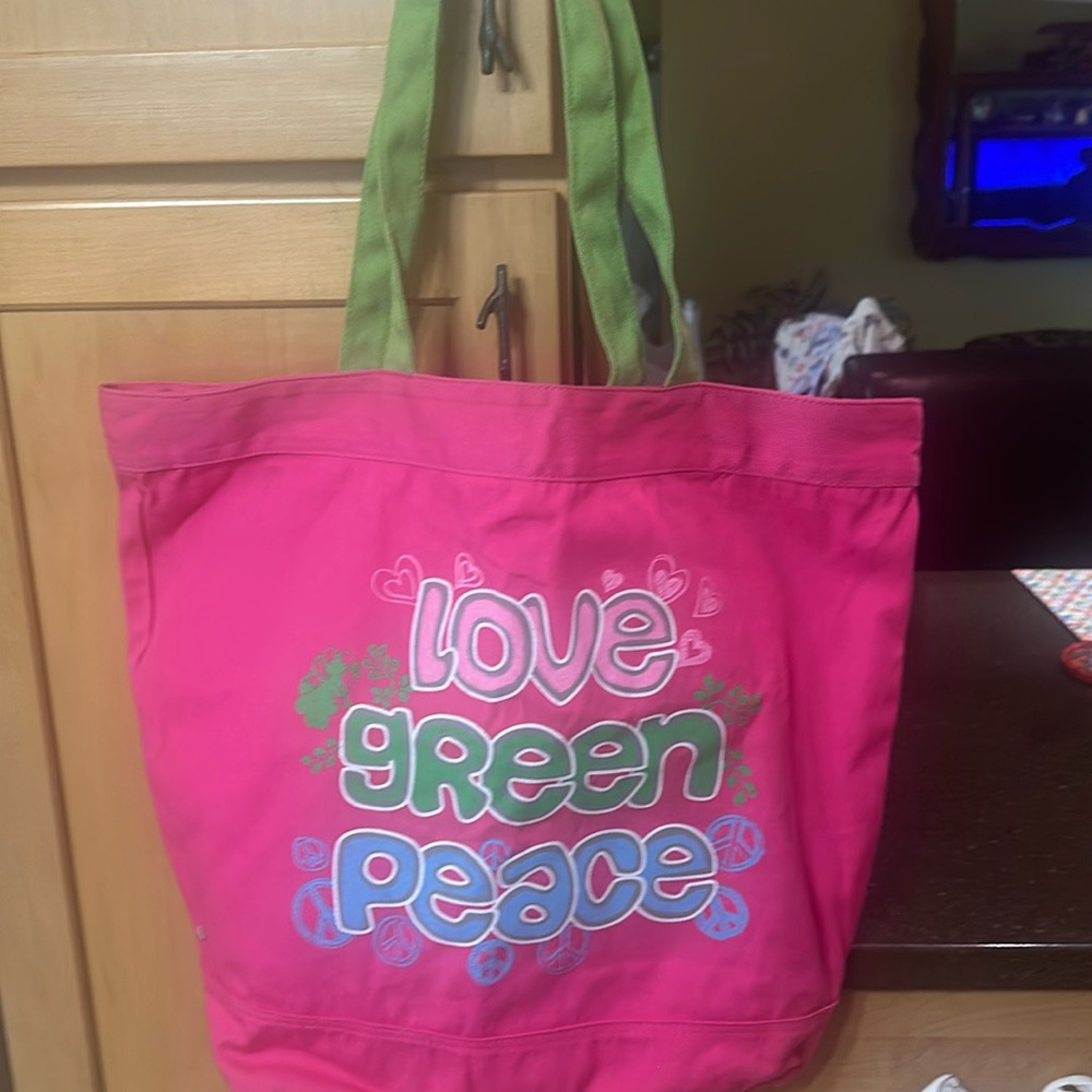 Large tote bag or beach bag nice colorful and strong canvas organic cotton